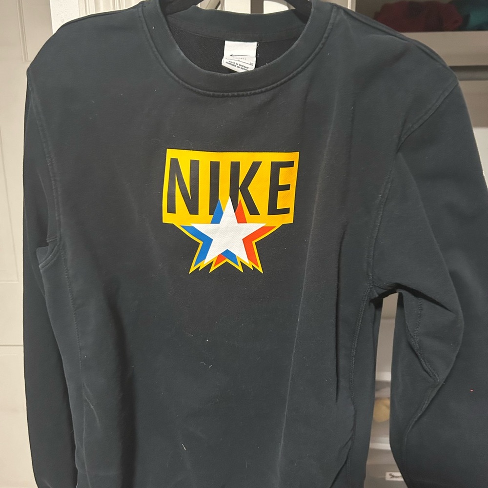 Nike Black Crewneck Sweater with Star Logo